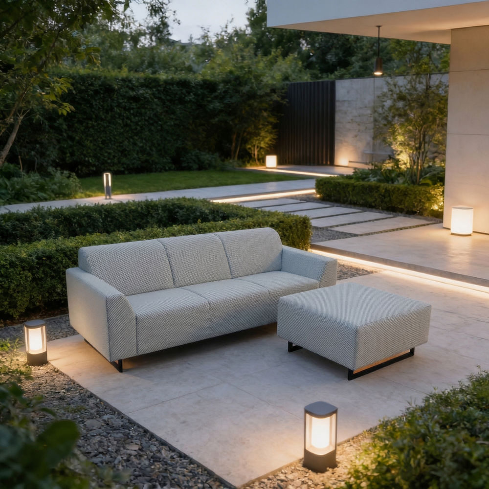 Sofa ogrodowa z hockerem BARI